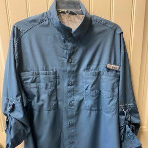 Columbia PFG Navy Blue Fishing Shirt